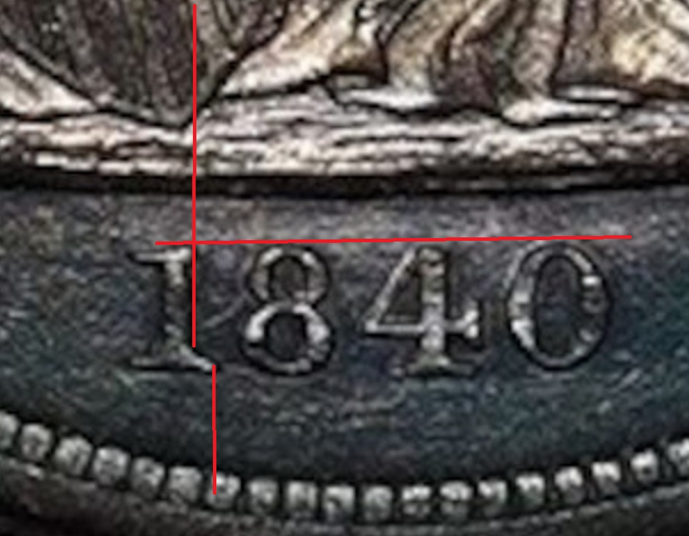 1840-$1-Liberty-Seated-Dollar-#4-Osburn-Cushing-Oc-2,-R4+
